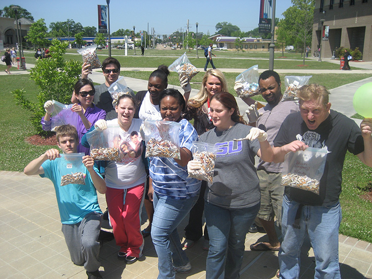 BRCC students showing rocks collected as part of class