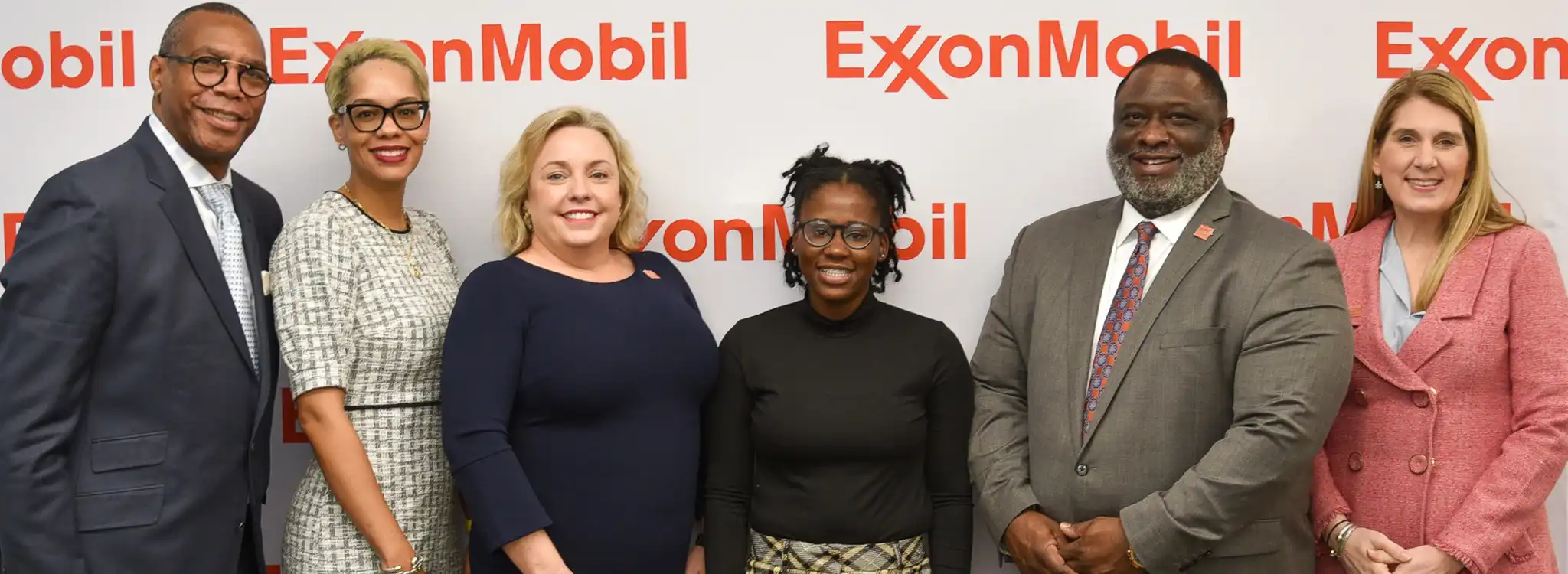 ExxonMobil Baton Rouge presented a $3,000 scholarship to future Baton Rouge Community College student Skylar Cotton. Pictured (l to r) are BRCC administrators and Cotton: Process Technology Administrator Benjamin Stove, Interim Assistant Vice Chancellor for Academic and Workforce Brandy Tyson, Ph.D., Provost/Vice Chancellor for Workforce and Student Development, Skylar Cotton, BRCC Chancellor Willie E. Smith, Ph.D. and BRCC Vice Chancellor for Institutional Advancement Pilar Blanco Eble, Ed.D.