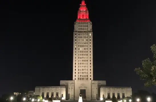 Lights at Louisiana State Capitol to Illuminate in Red 